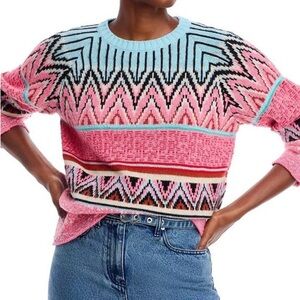 Aldo Martins Shira Sweater - Vibrant Pink and Sky Blue Sweater